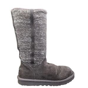 UGG Women's Camaya Grey Suede Knit Pull On Winter Boot Size US 7